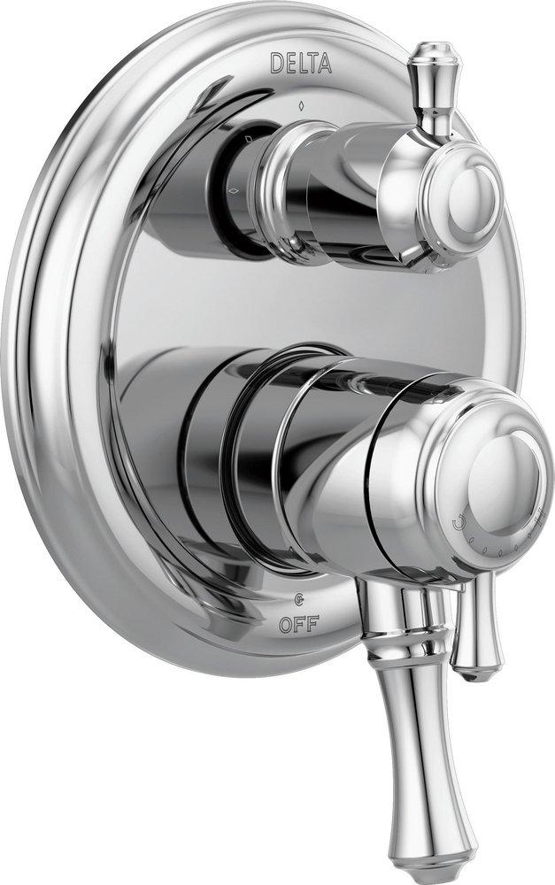 Delta Faucet Chrome Three Handle Multi Function Bathtub & Shower Faucet with Diverter Trim Only 