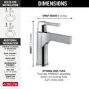 Delta Faucet Chrome Single Handle Monoblock Bathroom Sink Faucet 