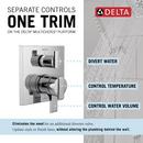 Delta Faucet Chrome Three Handle Pressure Balancing Valve Trim with Integrated Diverter 