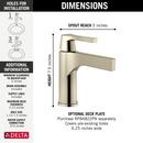 Delta Faucet Brilliance Polished Nickel Single Handle Monoblock Bathroom Sink Faucet with Drain Assembly 