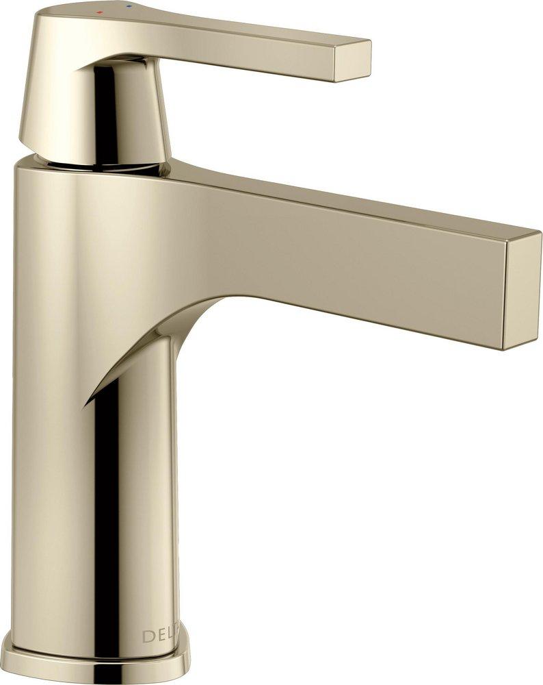 Delta Faucet Polished Nickel Single Handle Monoblock Bathroom Sink Faucet with Drain Assembly 