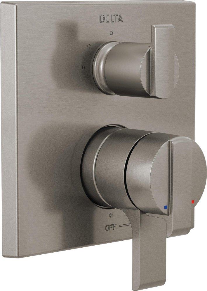 Delta Faucet Brilliance® Stainless Two Handle Bathtub & Shower Faucet Trim Only 