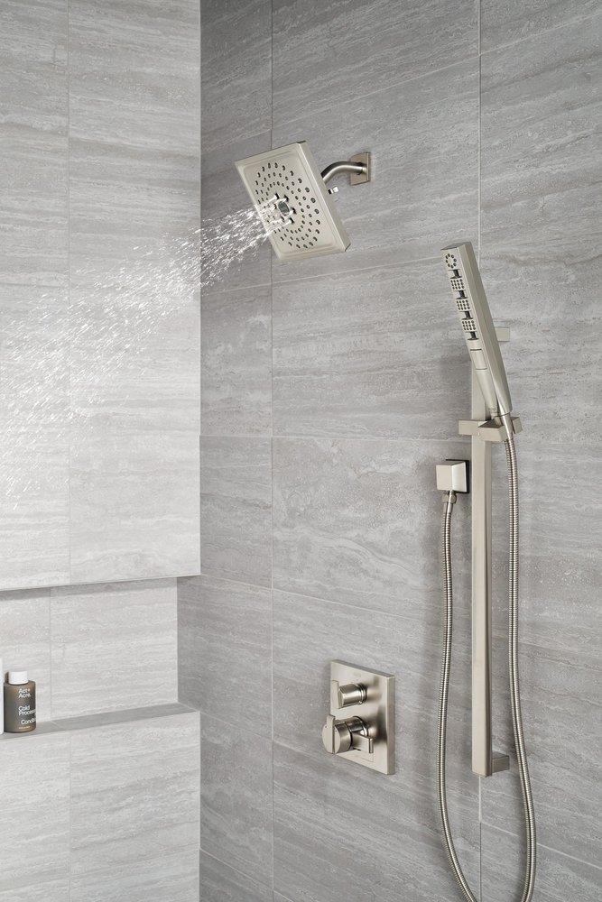 Delta Faucet Brilliance® Stainless Two Handle Bathtub & Shower Faucet Trim Only 