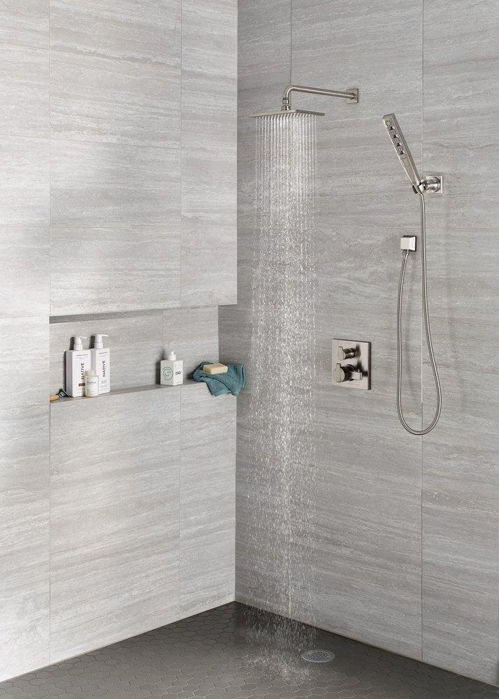 Delta Faucet Brilliance® Stainless Two Handle Bathtub & Shower Faucet Trim Only 