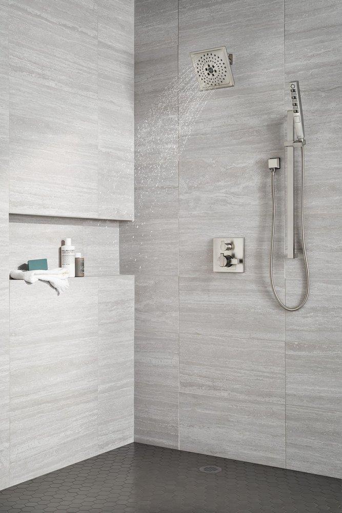 Delta Faucet Brilliance® Stainless Two Handle Bathtub & Shower Faucet Trim Only 