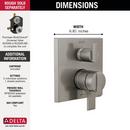 Delta Faucet Brilliance® Stainless Three Handle Pressure Balancing Valve Trim with Integrated Diverter 