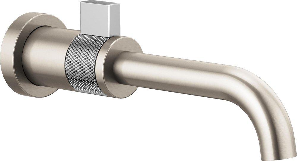 Brizo Luxe Nickel/Polished Chrome Wall Mount Bathroom Sink Faucet with Single Lever Handle 