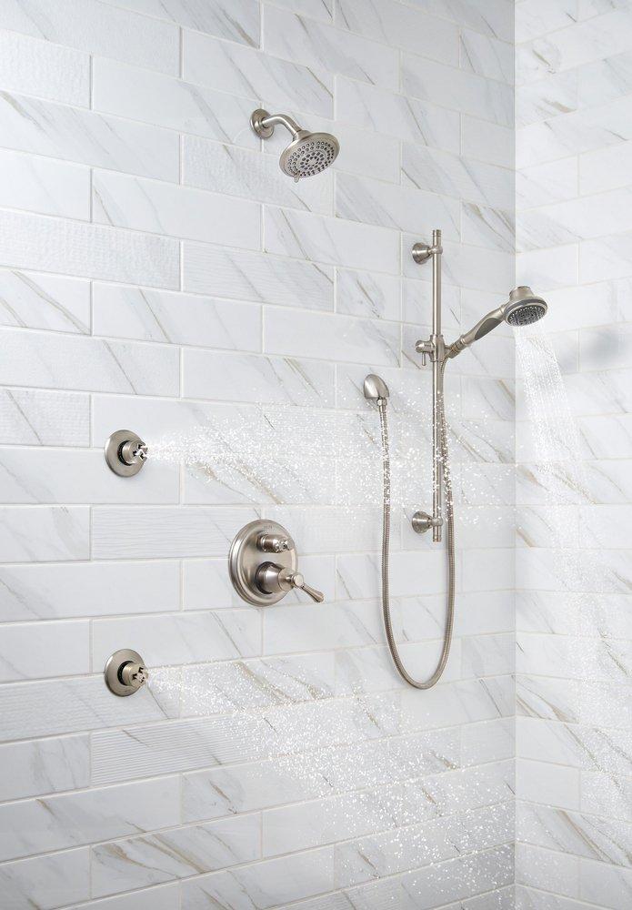 Delta Faucet Brilliance&reg; Stainless Two Handle Multi Function Bathtub & Shower Faucet Trim Only 