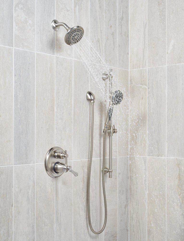 Delta Faucet Brilliance&reg; Stainless Two Handle Multi Function Bathtub & Shower Faucet Trim Only 