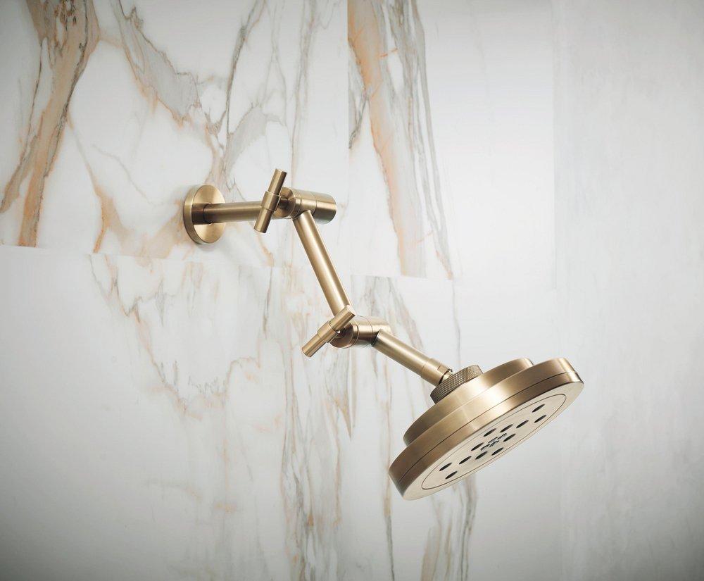 Brizo Luxe Gold Jointed Shower Arm and Flange 