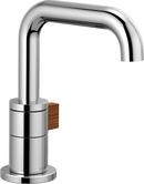 Brizo Polished Chrome/Teak Wood Single Handle Monoblock Bathroom Sink Faucet 