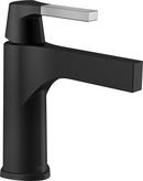 Single Handle Monoblock Bathroom Sink Faucet in Polished Chrome with Matte Black
