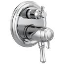 Three Handle Thermostatic Valve Trim with Integrated Diverter in Chrome
