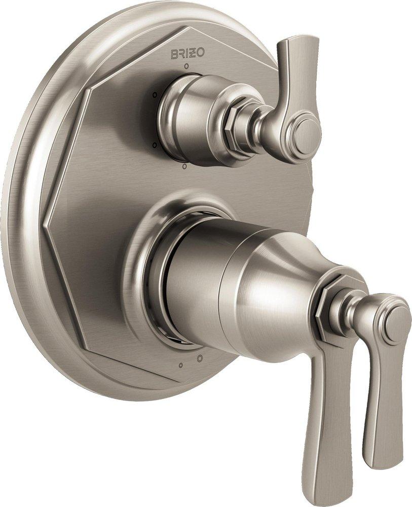 Brizo Luxe Nickel Three Handle Bathtub & Shower Faucet (Trim Only) 