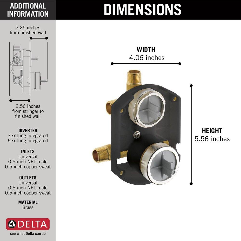 Delta Faucet MNPT x Female Sweat Diverter Rough Valve 