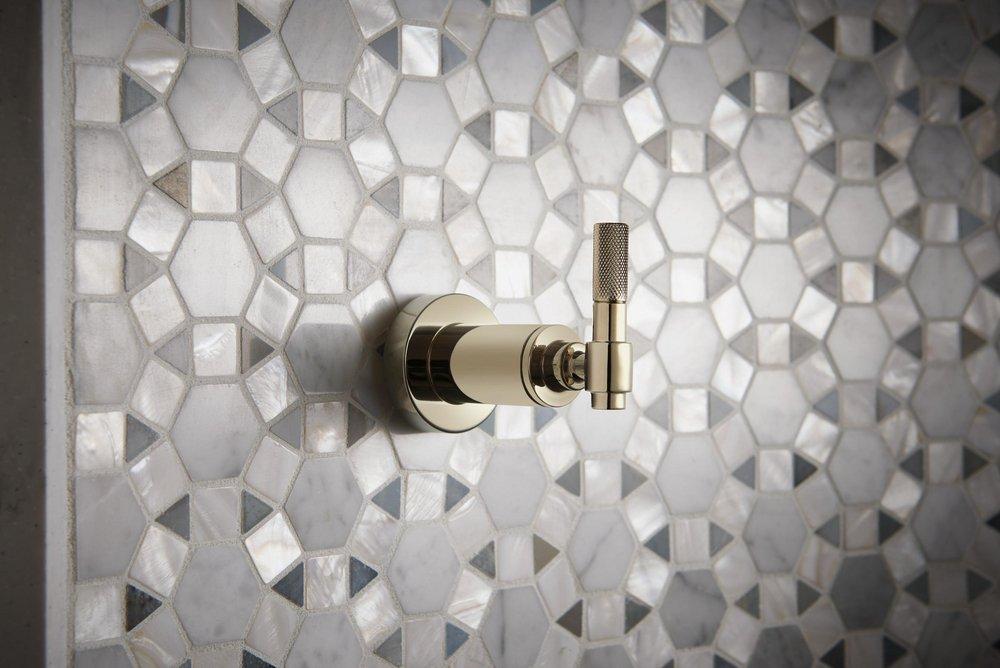 Brizo Polished Nickel Tub and Shower Volume Control Valve Trim with Single Industrial Lever Handle 
