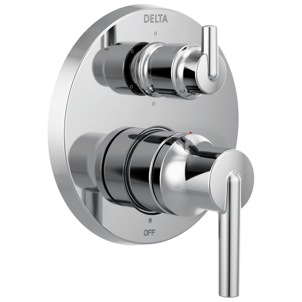Delta Faucet Chrome 6-5/8 in. Valve Trim with Integrated Diverter with Double-Handle 