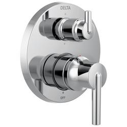 Two Handle Pressure Balancing Valve Trim with Integrated Diverter in Chrome