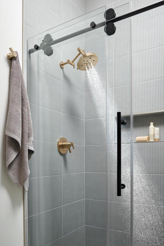 Brizo Brilliance Luxe Gold TempAssure&reg; Thermostatic Valve Trim T-Lever Handle 