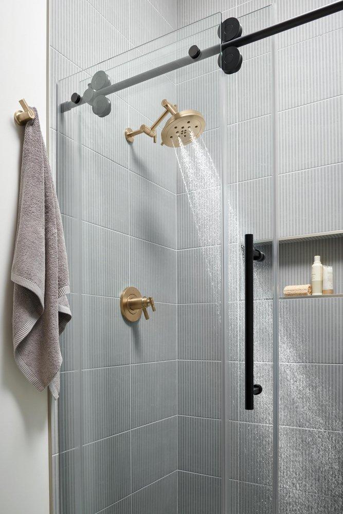 Brizo Brilliance Luxe Gold TempAssure&reg; Thermostatic Valve Trim T-Lever Handle 