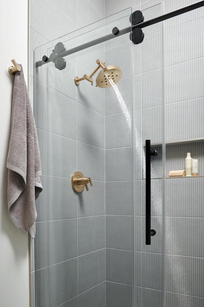 Brizo Brilliance Luxe Gold TempAssure&reg; Thermostatic Valve Trim T-Lever Handle 