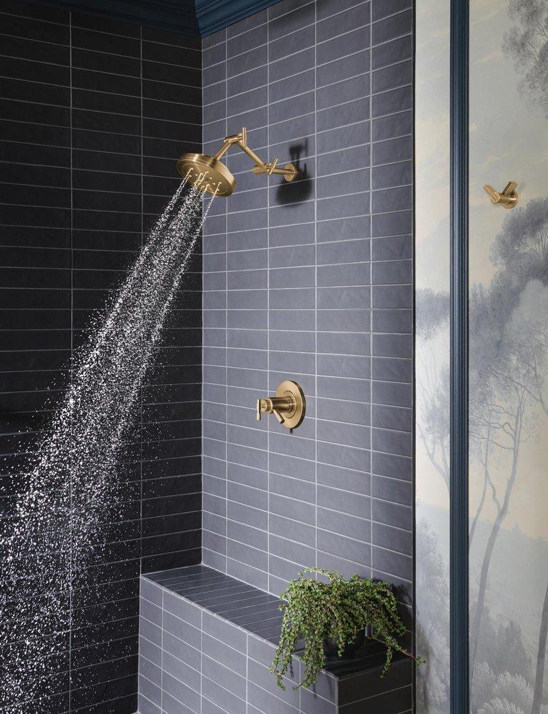 Brizo Brilliance Luxe Gold TempAssure&reg; Thermostatic Valve Trim T-Lever Handle 