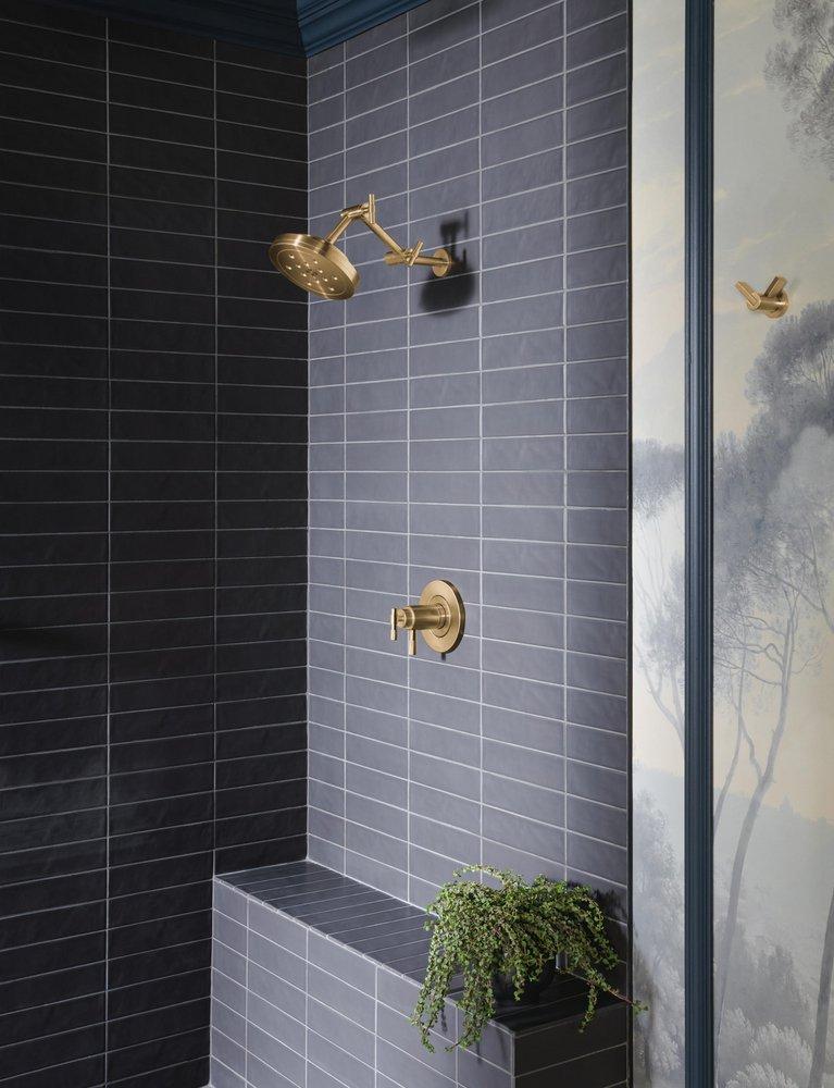 Brizo Brilliance Luxe Gold TempAssure&reg; Thermostatic Valve Trim T-Lever Handle 