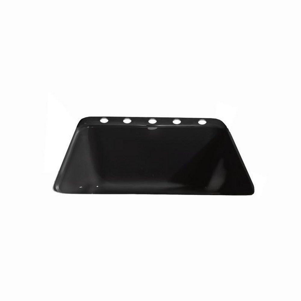 Commercial Enameling Black 5-Hole Undermount Laundry Tray 
