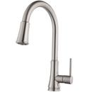 Single Handle Pull Down Kitchen Faucet with Three-Function Spray in Stainless Steel