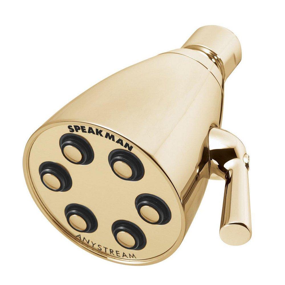 Speakman Polished Brass Multi Function Flood, Full and Rain Showerhead 