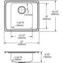 Elkay Greystone 15-3/4 x 15-3/4 in. Drop-in and Undermount Quartz Bar Sink 