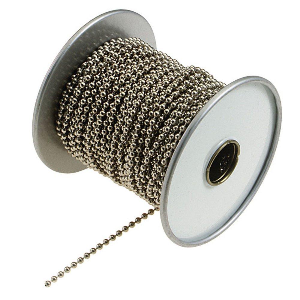 Lucky Line Products Nickel Plated 1/8 in. x 100 ft. Brass Ball Chain 