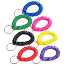 Wrist Coil Key Ring in Red, Blue, Black, Yellow and Purple 5 Pack