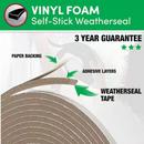 Thermwell Products Brown 17 ft. Vinyl Foam Tape in Brown 