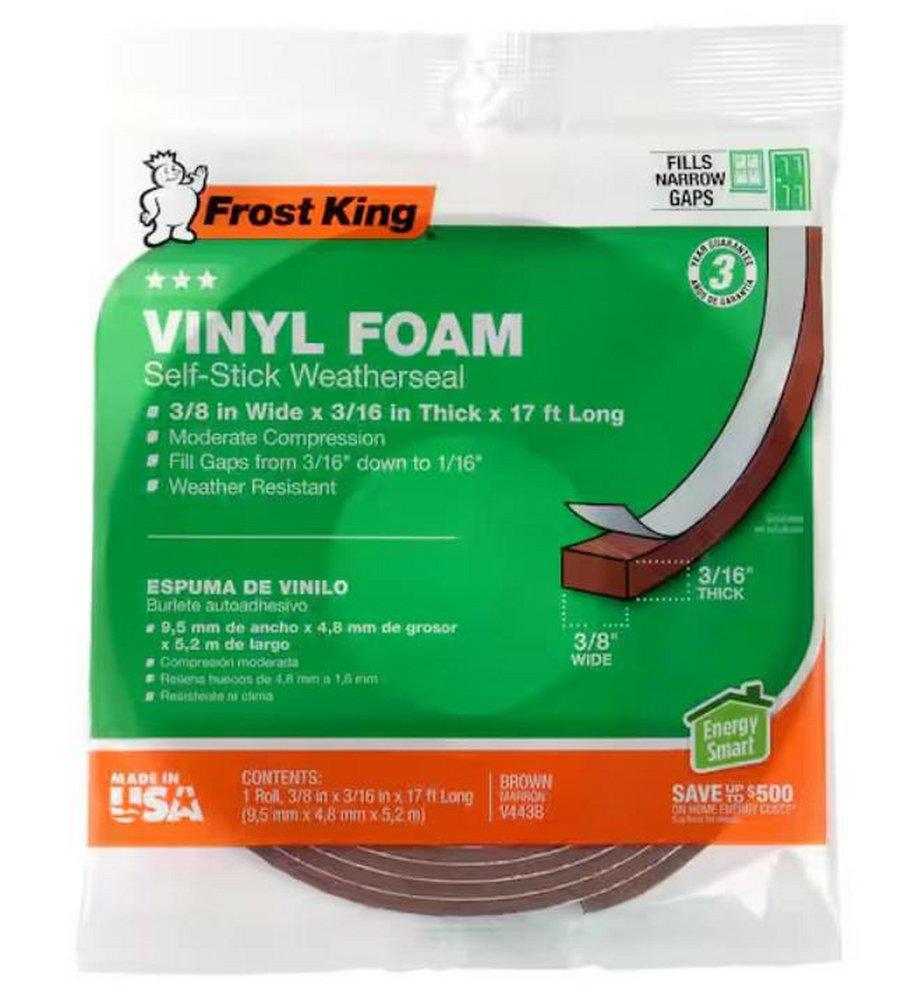 Thermwell Products Brown 17 ft. Vinyl Foam Tape in Brown 