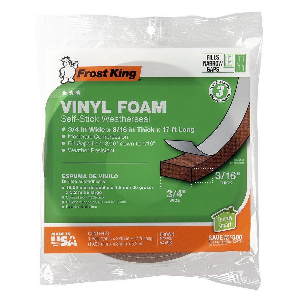 Thermwell Products Brown 17 ft. Vinyl Foam Tape in Brown 