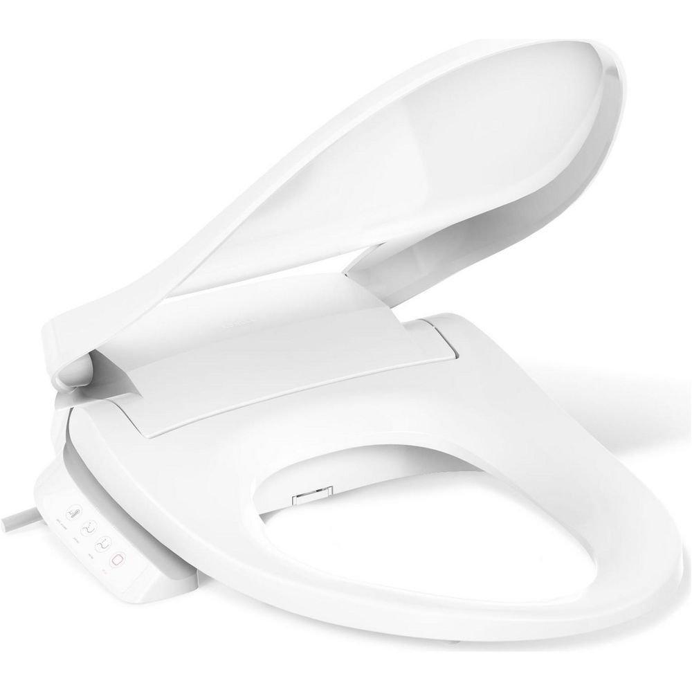 KOHLER White Elongated Closed Front with Cover Toilet Seat 