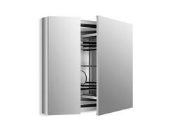34 in. Aluminum Medicine Cabinet with Adjustable Flip-Out Flat Mirror