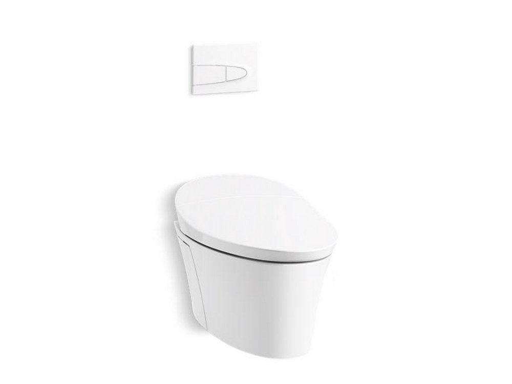 KOHLER White Elongated Wall Mount Toilet in White 