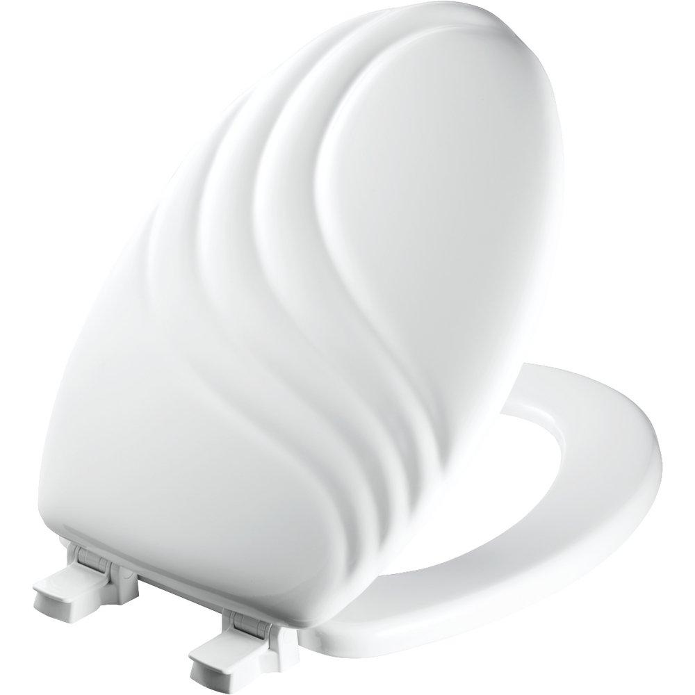 Mayfair by Bemis White Elongated Closed Front with Cover Toilet Seat 
