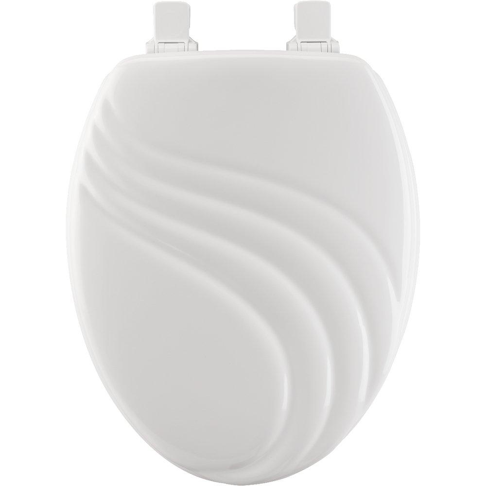 Mayfair by Bemis White Elongated Closed Front with Cover Toilet Seat 