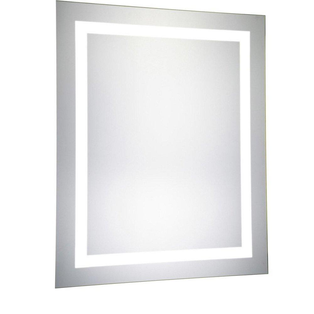 Elegant Lighting Glossy White Frameless Rectangle Mirror with LED in Glossy White 