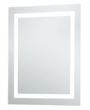 Elegant Lighting Glossy White Frameless Rectangle Mirror with LED in Glossy White 