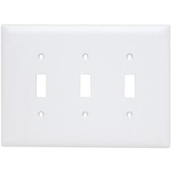 3-Gang Toggle Wall Plate in White