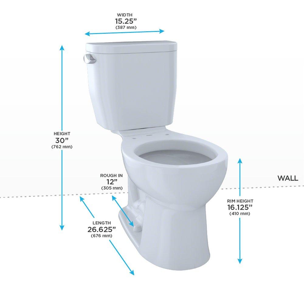 TOTO Cotton 1.28 gpf Round Two Piece Toilet 