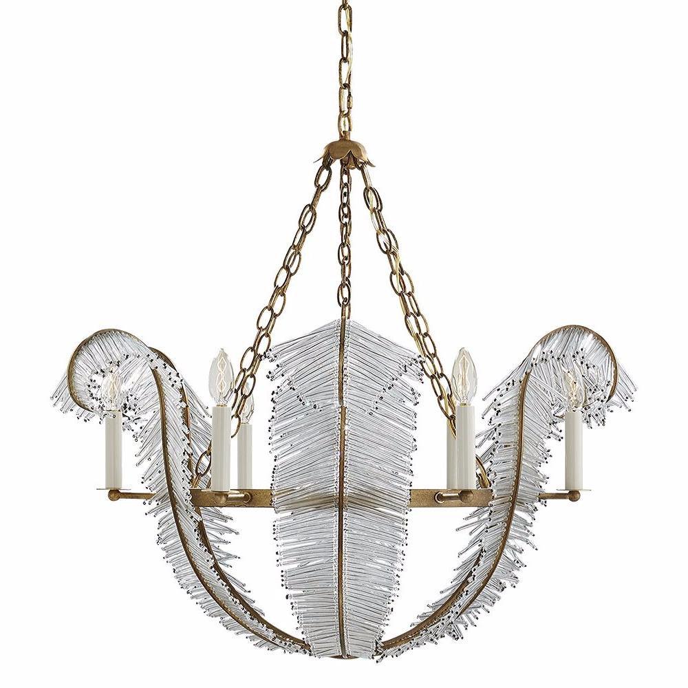 Visual Comfort & Co. Signature Gilded Iron 34 x 34 in. 60W 1-Tier 6-Light Traditional Chandelier 