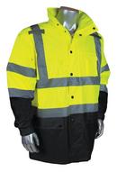 Radians Hi-Viz Green Polyester Rain Jacket in Hi-Viz Green 