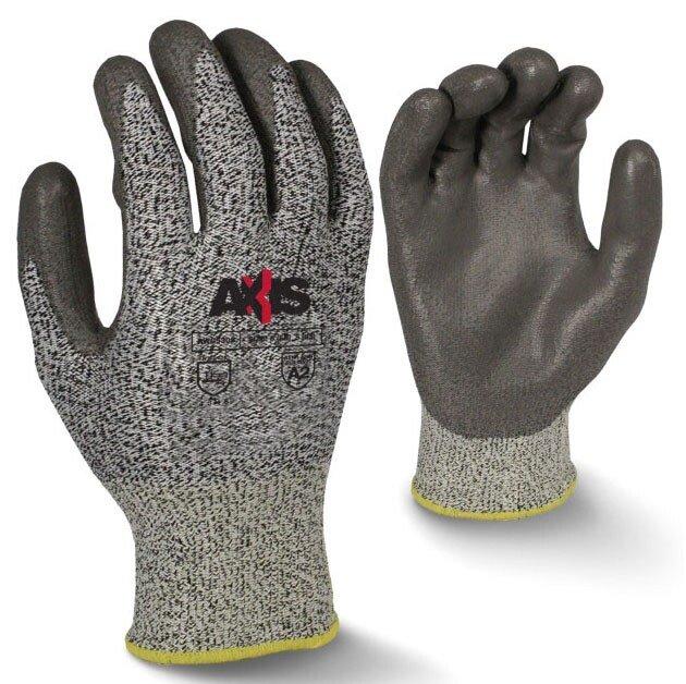 Radians Grey 13G Cut Level A2 Polyurethane Dipped Palm Work Gloves 