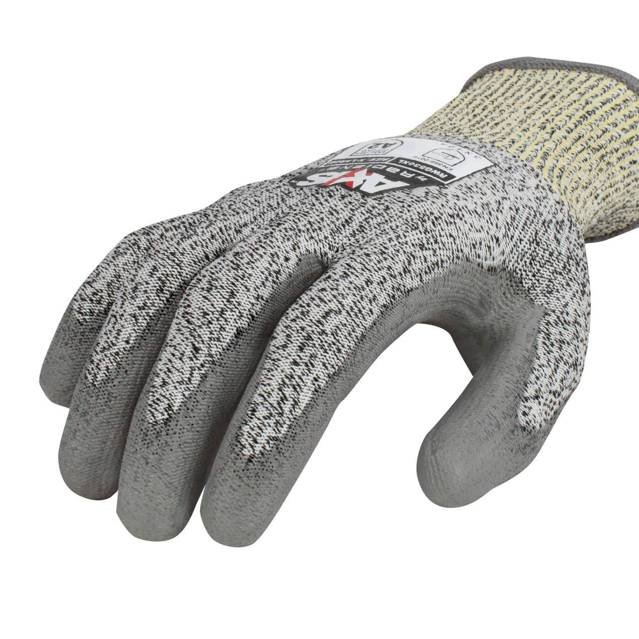 Radians Grey 13G Cut Level A2 Polyurethane Dipped Palm Work Gloves 