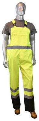 Reusable Plastic Bib Pants in Hi-Viz Green